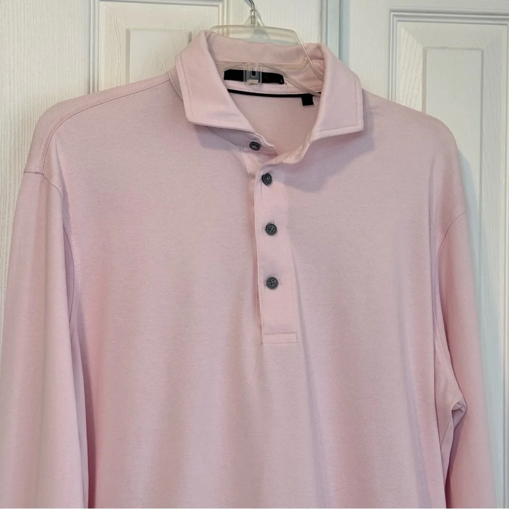 Greyson Polo Shirt Pink Long Sleeve Men's Size L